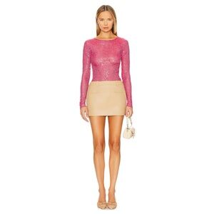 Free People | Gold Rush Sequin Top Hot Pink